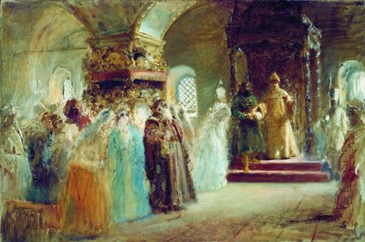 The Bride-Show of Tsar Alexey Michailovich by Konstantin Egorovich Makovsky